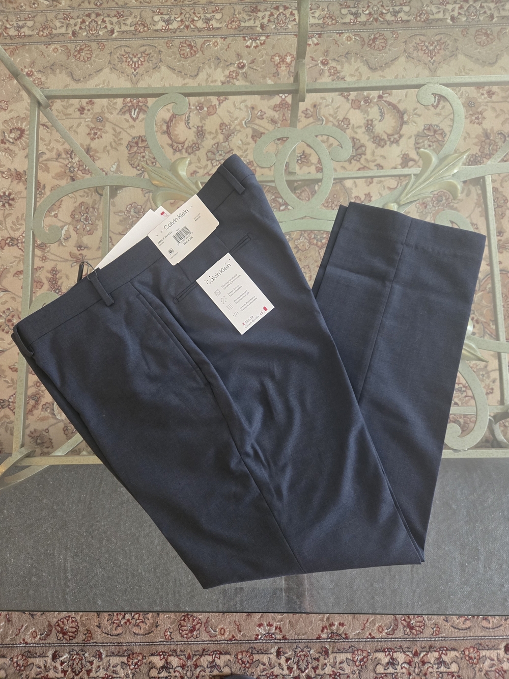 Calvin Klein Men's Dark Navy Dress Trousers